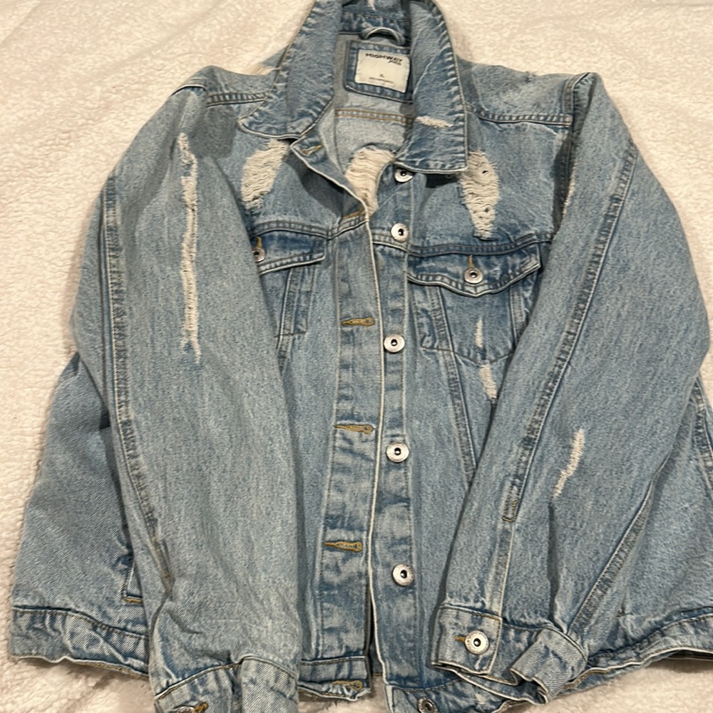 Ripped oversized jean jacket